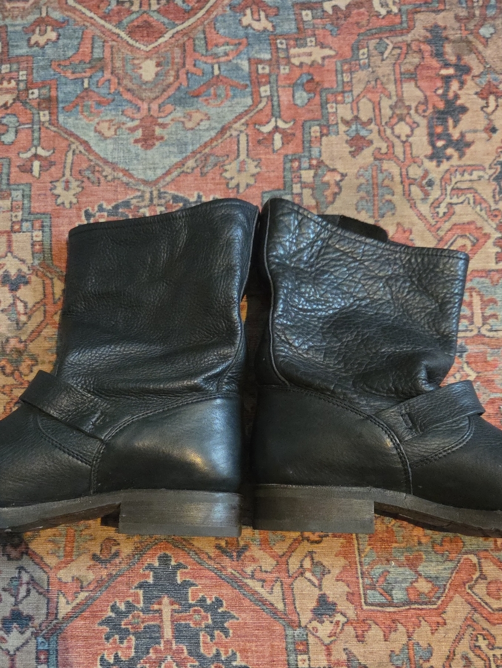 Frye Veronica Black Leather Moto Boots Size 8.5 - Picture 10 of 13